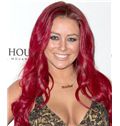 Pretty Full Lace Long Wavy Red Remy Hair Wig