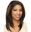 Sweety Medium Straight Sepia African American Lace Wigs for Women