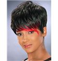 Modern Short Straight Black African American Wigs for Women 6 Inch 