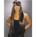 Wonderful Long Straight Brown African American Capless Wigs for Women 30 Inch 