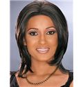 Classic Medium Straight Sepia African American Lace Wigs for Women