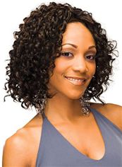 Special Cool Short Curly Sepia African American Lace Wigs for Women