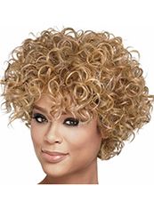 Sale Wigs Short Curly Blonde African American Wigs for Women 10 Inch