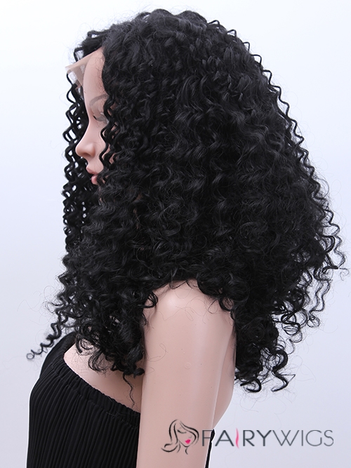 Stylish Long 22 Inch Curly Black African American Lace Wigs for Women