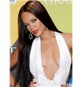 Lovely Long 28 Inch Straight Black African American Lace Wigs for Women