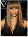Fancy Medium Straight Brown African American Wigs for Women