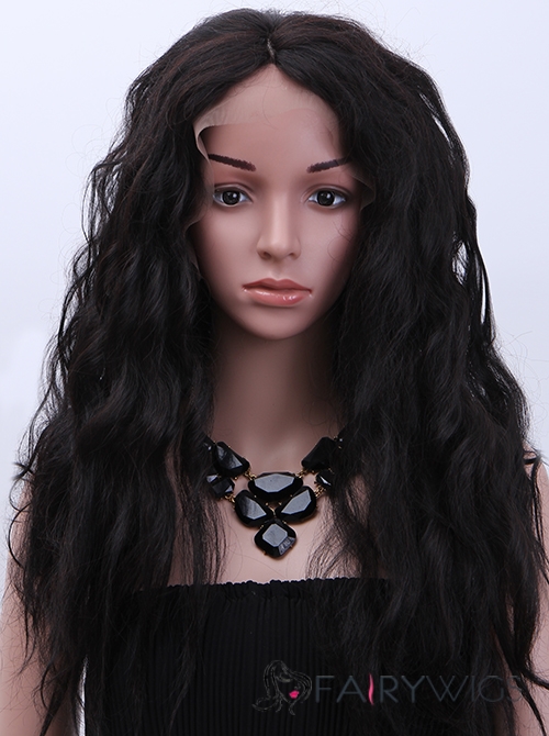 Faddish Long Wavy Black African American Lace Wigs for Women