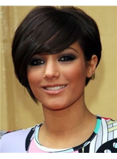 Glamorous Short Straight Black African American Wigs for Women 10 Inch