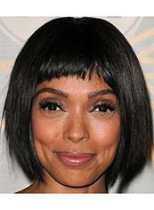 Shining Short Straight Black African American Wigs for Women
