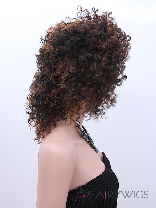 Custom Super Charming Short Curly Brown African American Wigs for Women