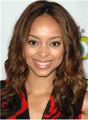 Lastest Trend Medium Wavy Brown African American Lace Wigs for Women