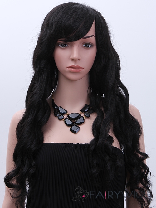 Super Smooth Long Wavy Black African American Wigs for Women
