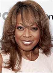 Top-rated Medium Wavy Brown African American Wigs for Women