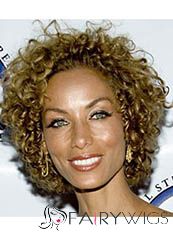 Up-to-date Short Curly Brown African American Lace Wigs for Women 12 Inch
