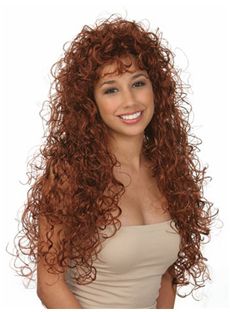 Graceful Long 24 Inch Wavy Red African American Lace Wigs for Women