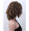 Newest Short Curly Brown Side Bang African American Wigs for Women 12 Inch
