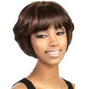 New Short Wavy Brown Full Bang African American Wigs for Women 10 Inch