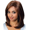 Online Medium Wavy Brown No Bang African American Lace Wigs for Women 14 Inch