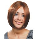 Dream Short Straight Brown No Bang African American Lace Wigs for Women 12 Inch
