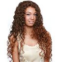 Cute Long Curly Brown No Bang African American Lace Wigs for Women 22 Inch