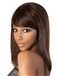 Ingenious Medium Straight Brown Full Bang African American Wigs for Women 14 Inch 