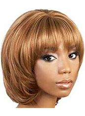 Custom Super Charming Short Wavy Blonde African American Wigs for Women 12 Inch 
