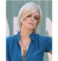 Classic Short Wavy Blonde Side Bang Full Lace Wigs 12 Inch