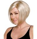 Lovely Short Straight Blonde Side Bang African American Lace Wigs for Women 12 Inch