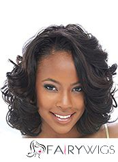 2015 Fashion Trend Medium Wavy Brown African American Lace Wigs for Women 14 Inch