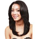 Unique Medium Wavy Black No Bang African American Lace Wigs for Women 18 Inch