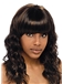 Modern Medium Wavy Sepia Full Bang African American Wigs for Women 18 Inch