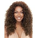 European Style Medium Curly Brown No Bang African American Lace Wigs for Women 18 Inch