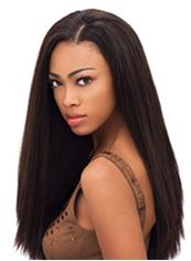 Afro American Wigs Long Straight Black African American Lace Wigs for Women 22 Inch