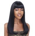 Wig Online Medium Wavy Black Full Bang African American Wigs for Women 18 Inch