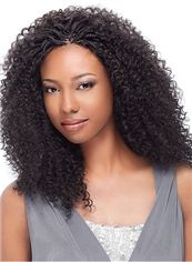 Online Wigs Medium Curly Sepia No Bang African American Lace Wigs for Women 16 Inch