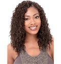 Hand Knitted Medium Curly Brown No Bang African American Lace Wigs for Women 16 Inch