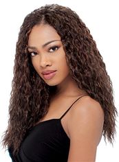 Beautiful Long Curly Brown No Bang African American Lace Wigs for Women 20 Inch