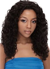 Perfect Medium Curly Sepia No Bang African American Lace Wigs for Women 18 Inch