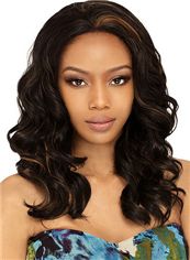 Ancient Medium Wavy Brown No Bang African American Lace Wigs for Women 18 Inch