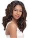 Simple Medium Wavy Brown No Bang African American Lace Wigs for Women 18 Inch
