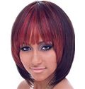Mysterious Short Straight Red Full Bang African American Wigs for Women 12 Inch