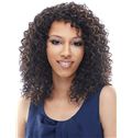 Prevailing Medium Curly Brown No Bang African American Lace Wigs for Women 16 Inch