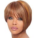 Dainty Short Straight Blonde Full Bang African American Wigs for Women 10 Inch