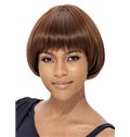 Graceful Short Wavy Brown Full Bang African American Wigs for Women 8 Inch