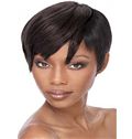 Stunning Short Straight Brown Side Bang African American Lace Wigs for Women 8 Inch