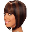 Amazing Short Wavy Brown Full Bang African American Wigs for Women 12 Inch