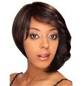 Chic Short Wavy Brown Side Bang African American Lace Wigs for Women 12 Inch