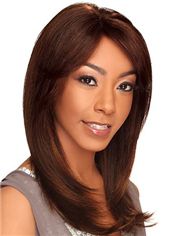 Best Medium Wavy Brown Side Bang African American Lace Wigs for Women