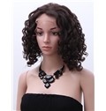 Graceful Short Curly Brown No Bang African American Lace Wigs for Women 12 Inch