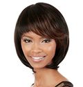 Fantastic Short Wavy Brown Side Bang African American Wigs for Women 12 Inch